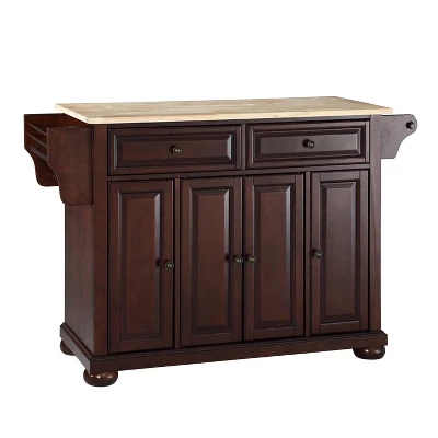 Alexandria Wood Top Full Size Kitchen Island/Cart Mahogany - Crosley - Image 3