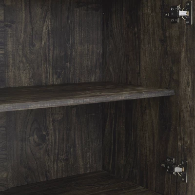 3pc Jacobsen Desk And Large Etagere Set Brown Ash - Crosley - Image 13