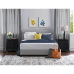 Edmond 2 Drawer Nightstand With USB - Click Decor