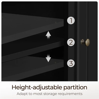 Yaheetech 31in Height Tall Modern TV Stand Media TV Console Black - Image 4