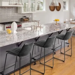 Yaheetech Set Of 2 Armless High Dining Stool Chairs Bar Stool With Metal Legs