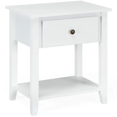 Costway Nightstand Beside Table Chest Sofa Table End Table Accent Table White - Image 11