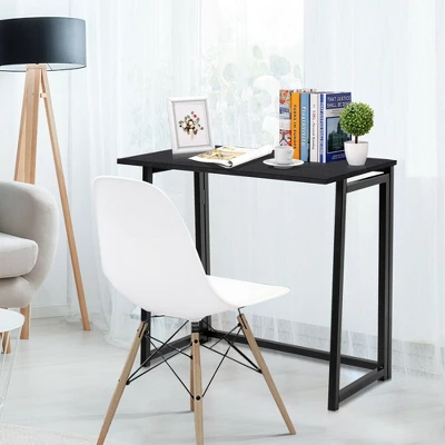 Costway Foldable Computer Desk Home Office Laptop Table Writing Desk Study Table Natural/White/Brown/Black - Image 2
