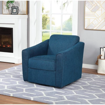 Cassie Swivel Arm Chair Navy - OSP Home Furnishings - Image 5