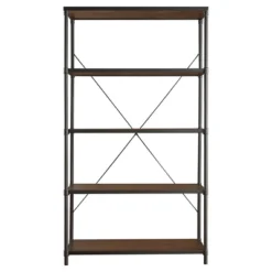 72" Webster 4 Shelf Mixed Media Bookshelf Black - Inspire Q