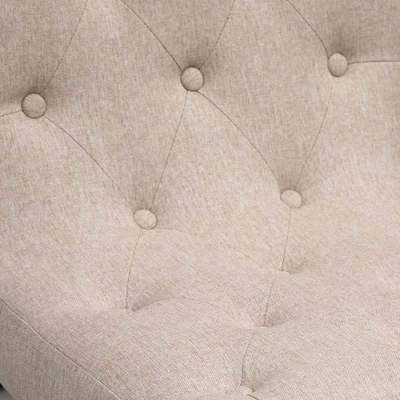 HOMCOM Bar Stools Set Of 4, Swivel Bar Chairs, 25.5" High Fabric Tufted Breakfast Barstools For Kitchen Counter, Beige - Image 5