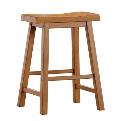 Set Of 2 24" Chimney Hill Saddle Counter Height Barstool - Inspire Q - Image 6