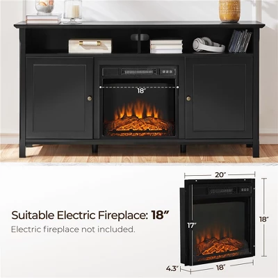 Yaheetech 31in Height Tall Modern TV Stand Media TV Console Black - Image 7