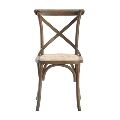 Set Of 2 Elmhurst Cross Back Side Chair Natural Rattan - Finch - Image 2