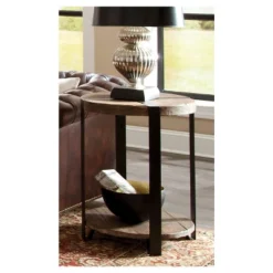 20" Modesto Diameter Round End Table Brown - Alaterre Furniture