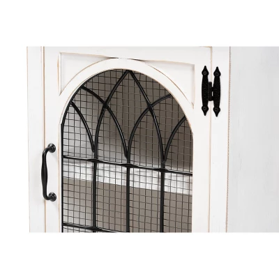 Faron Wood 1 Door Nightstand White/Oak Brown - Baxton Studio - Image 4