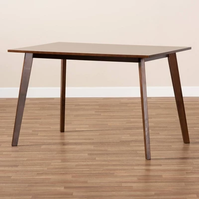 Britte Rectangular Wood Dining Table Walnut - Baxton Studio - Image 4