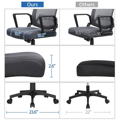 Yaheetech Adjustable Mid-Back Office Chair Computer Chair With Wheels - Image 5