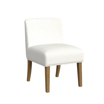 Upholstered Dining Chair Cream Boucle - HomePop
