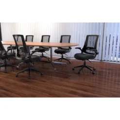 Mesh Back Flip Arm Task Chair Black - Boss