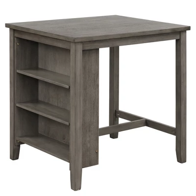 3-Piece Counter Height Dining Table Set With Storage Shelf And Padded Stools-ModernLuxe - Image 4