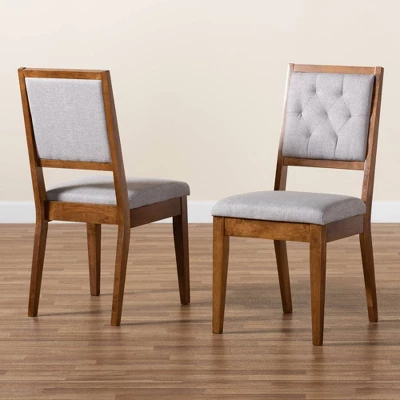 2pc Gideon Wood Dining Chair Set - Baxton Studio - Image 7