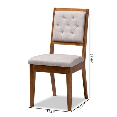 2pc Gideon Wood Dining Chair Set - Baxton Studio - Image 8