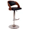 Malibu Swivel Barstool Black/Walnut - Armen Living