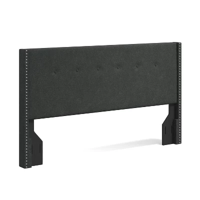 Glenwillow Home MCM Nailhead Trim Button Tufted MCM Wingback Upholstered Headboard