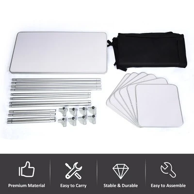 Costway Portable BBQ Aluminum Camping Table Kitchen Cook Station W/ Storage Organizer - Image 8