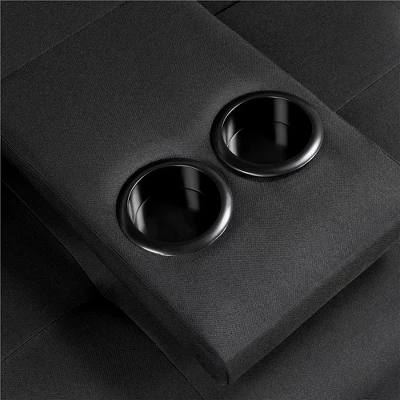 Yaheetech Convertible Futon Sofa Bed Tufted Fabric Futon With Cupholders And Pillows - Image 4