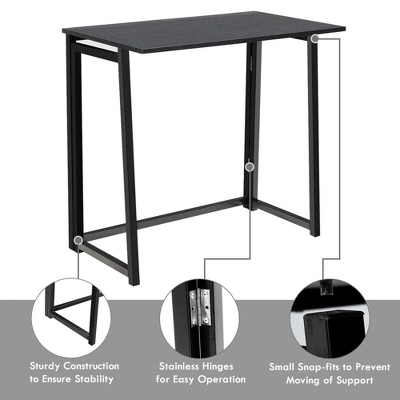 Costway Foldable Computer Desk Home Office Laptop Table Writing Desk Study Table Natural/White/Brown/Black - Image 9