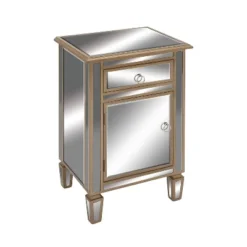 Small Glam Glass Mirrored Cabinet Beige - Olivia & May