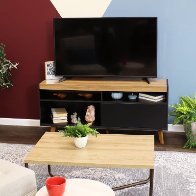 Sunnydaze Decor Sunnydaze Indoor Mid-Century Modern TV Stand Console With Storage Cabinet And Shelves For 58" TV - Image 10