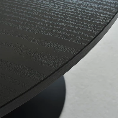 Haven+Edwin 5-Piece Black Round-Shaped Dining Table Set With 4 Upholstered Bouclé Fabric Dining Chair With Black Legs-The Pop Maison - Image 7