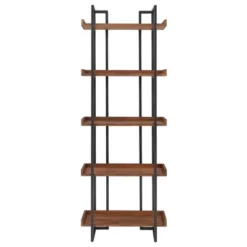Felicia Rustic Industrial Metal/Wood Etagere Bookshelf - Inspire Q