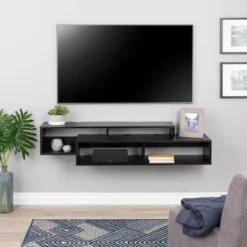 Modern Wall Mounted Media Console And Storage Shelf - Prepac