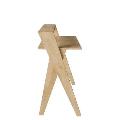 Rhodes Scandinavian Inspired Scissor Leg Study Desk Natural - Handy Living - Image 2