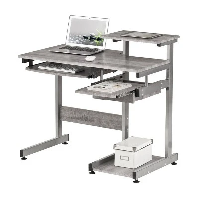 Complete Computer Workstation Desk Gray - Techni Mobili - Image 10
