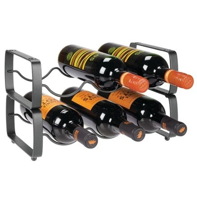 MDesign Metal Wine Rack Storage Organizer, 3 Bottles Each - 2 Pack - Image 8