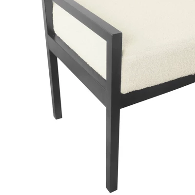 Modern Metal Sherpa Bench Cream - HomePop - Image 4