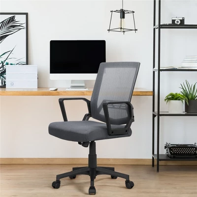 Yaheetech Adjustable Mid-Back Office Chair Computer Chair With Wheels
