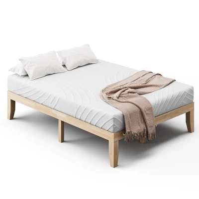 Costway Full Size Wood Bed Frame & Memory 8'' Foam Mattress Set CertiPUR-US Certified - Image 10