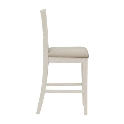 Pebblebrook Wood Slat Back Counter Height Stool White Wire Brush - Hillsdale Furniture - Image 4