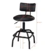 Costway Adjustable Swivel Bar Stool PU Leather Steel Frame Chair W/Backrest&Footrest Low Back