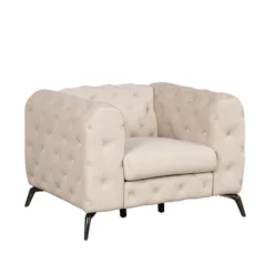 Modern Velvet Upholstered Accent Sofa Chair With Button Tufted Back-ModernLuxe