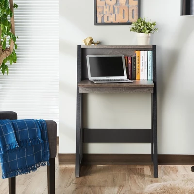 Tella Contemporary Storage Desk Dark Gray - HOMES: Inside + Out - Image 4