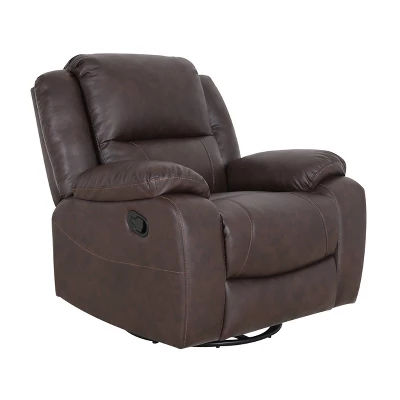 Malic Classic Tufted PU Leather Swivel Recliner - Christopher Knight Home - Image 6