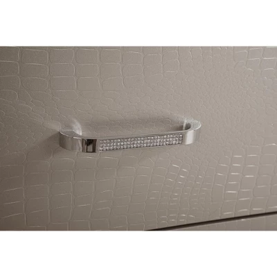 Passion Furniture Alana 2-Drawer Silver Champagne Nightstand (28 In. H X 17 In. W X 25 In. D) - Image 5