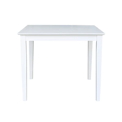 Solid Wood 36" Square Dining Table White - International Concepts