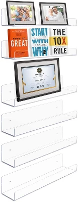 Sorbus Acrylic Wall Ledge Floating Shelf - Image 5