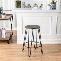 24" Quinn Counter Height Barstool Black - Ace Bayou