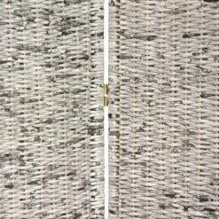 6 Ft. Tall Recycled Newspaper Room Divider 4 Panels - Oriental Furniture