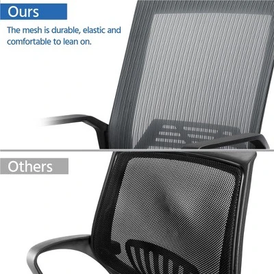 Yaheetech Adjustable Mid-Back Office Chair Computer Chair With Wheels - Image 6