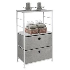 Sorbus Drawer Nightstand Shelf For Bedroom Home Gray